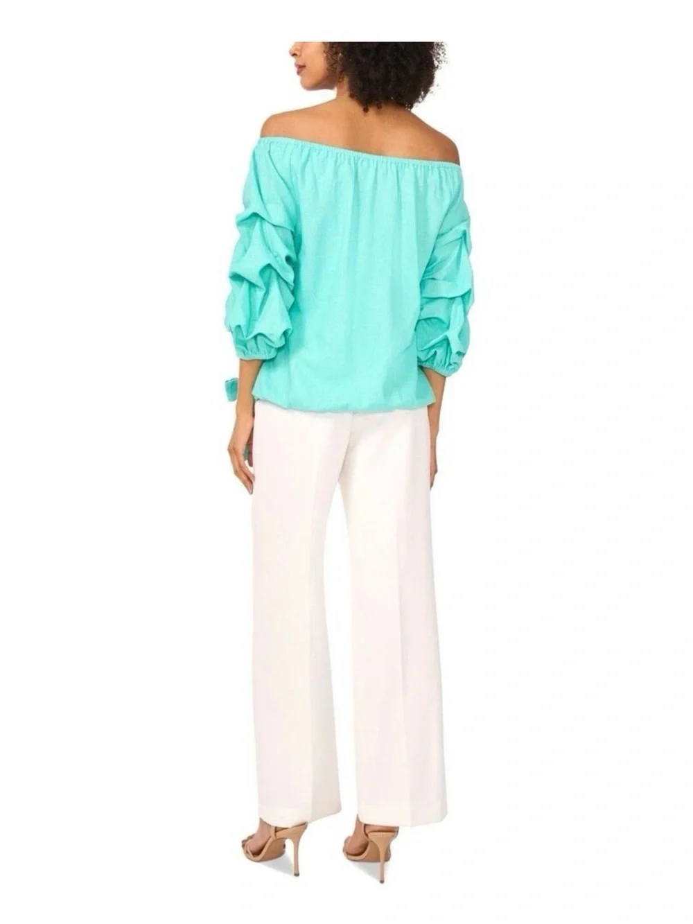 Vince Camuto Linen-Blend Off-The-Shoulder Blouse Size large - Picture 4 of 5